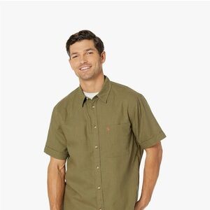 Fjallraven Men's Casual Olive Button Down Shirt